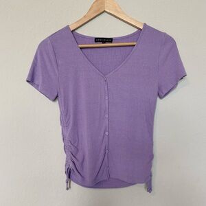 Love Ellie Lavender Side Ruched Top